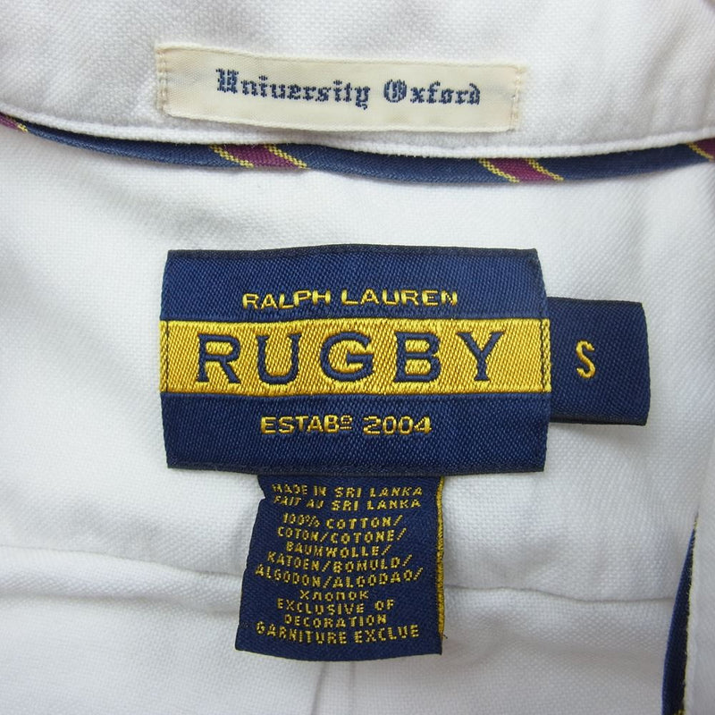 RALPH LAUREN ラルフローレン rugby ラグビー スカル ドクロ 刺繍 BD シャツ ホワイト系 S【中古】