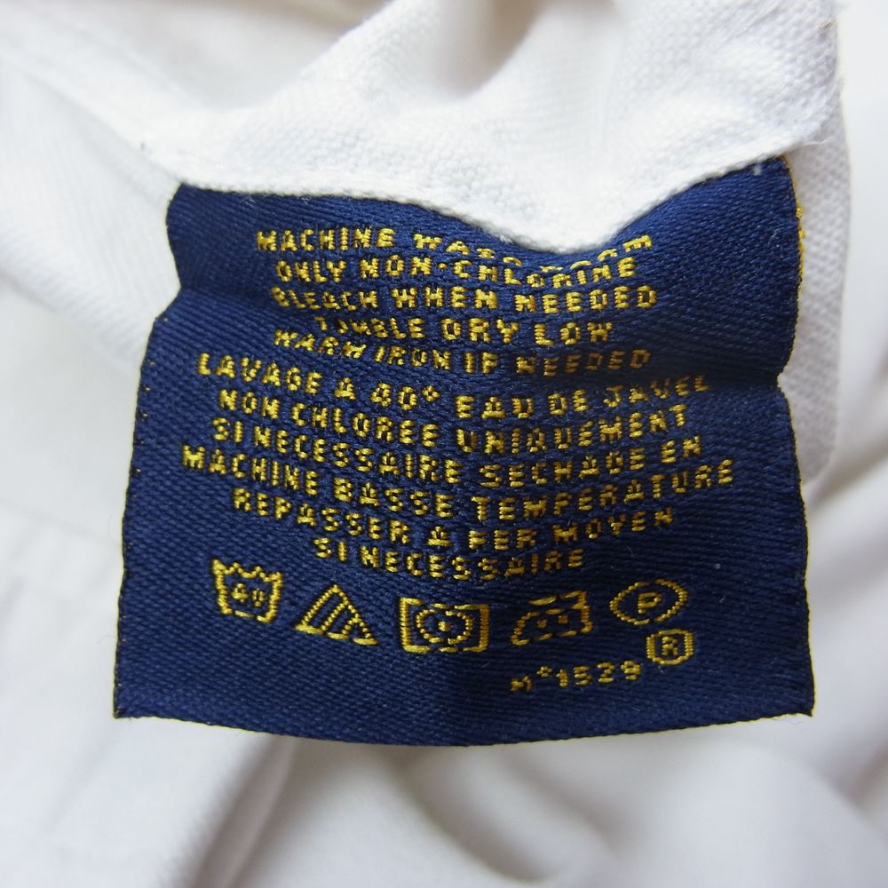 RALPH LAUREN ラルフローレン rugby ラグビー スカル ドクロ 刺繍 BD シャツ ホワイト系 S【中古】