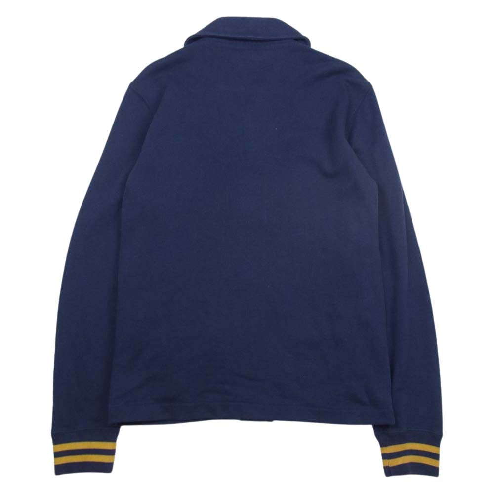 RALPH LAUREN ラルフローレン rugby ラグビー スカル ドクロ ショールカラー コットン スウェット カーディガン ネイビー系 ネイビー系 S【中古】