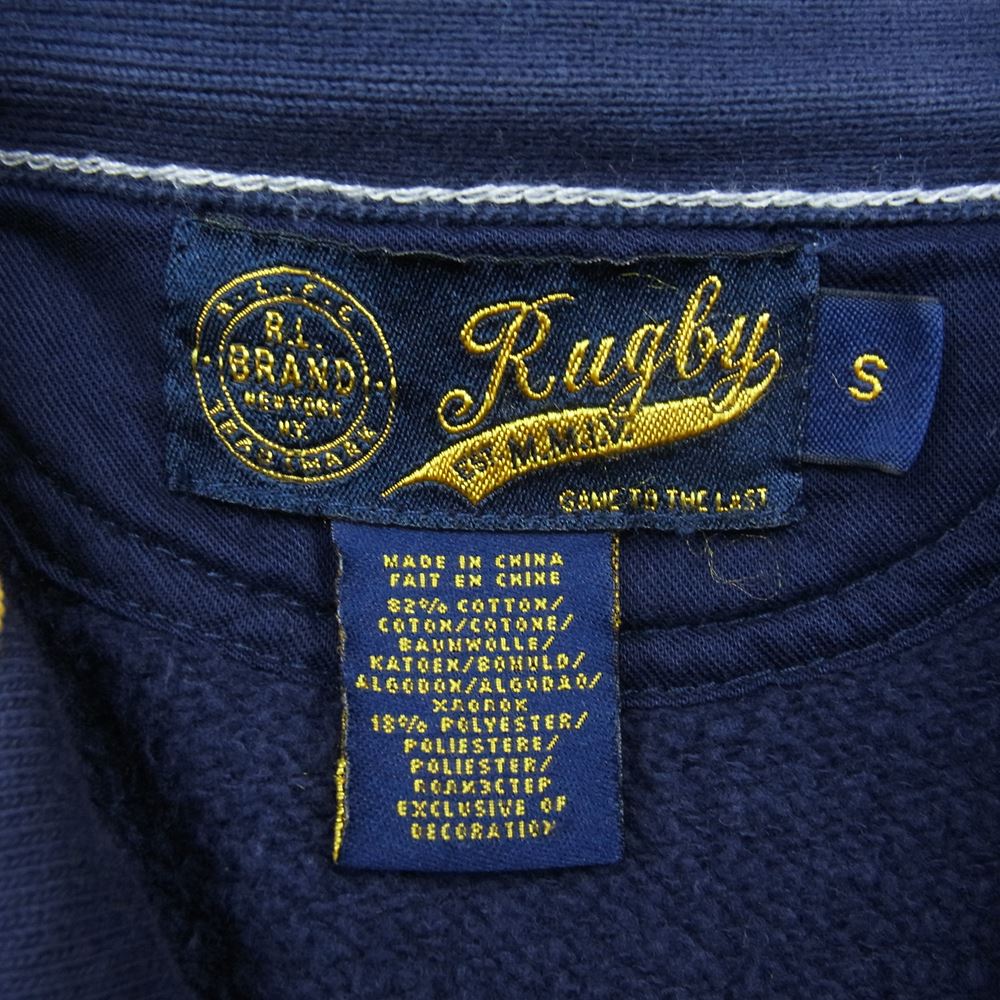 RALPH LAUREN ラルフローレン rugby ラグビー スカル ドクロ ショールカラー コットン スウェット カーディガン ネイビー系 ネイビー系 S【中古】
