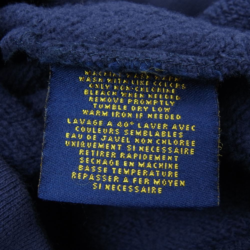 RALPH LAUREN ラルフローレン rugby ラグビー スカル ドクロ ショールカラー コットン スウェット カーディガン ネイビー系 ネイビー系 S【中古】