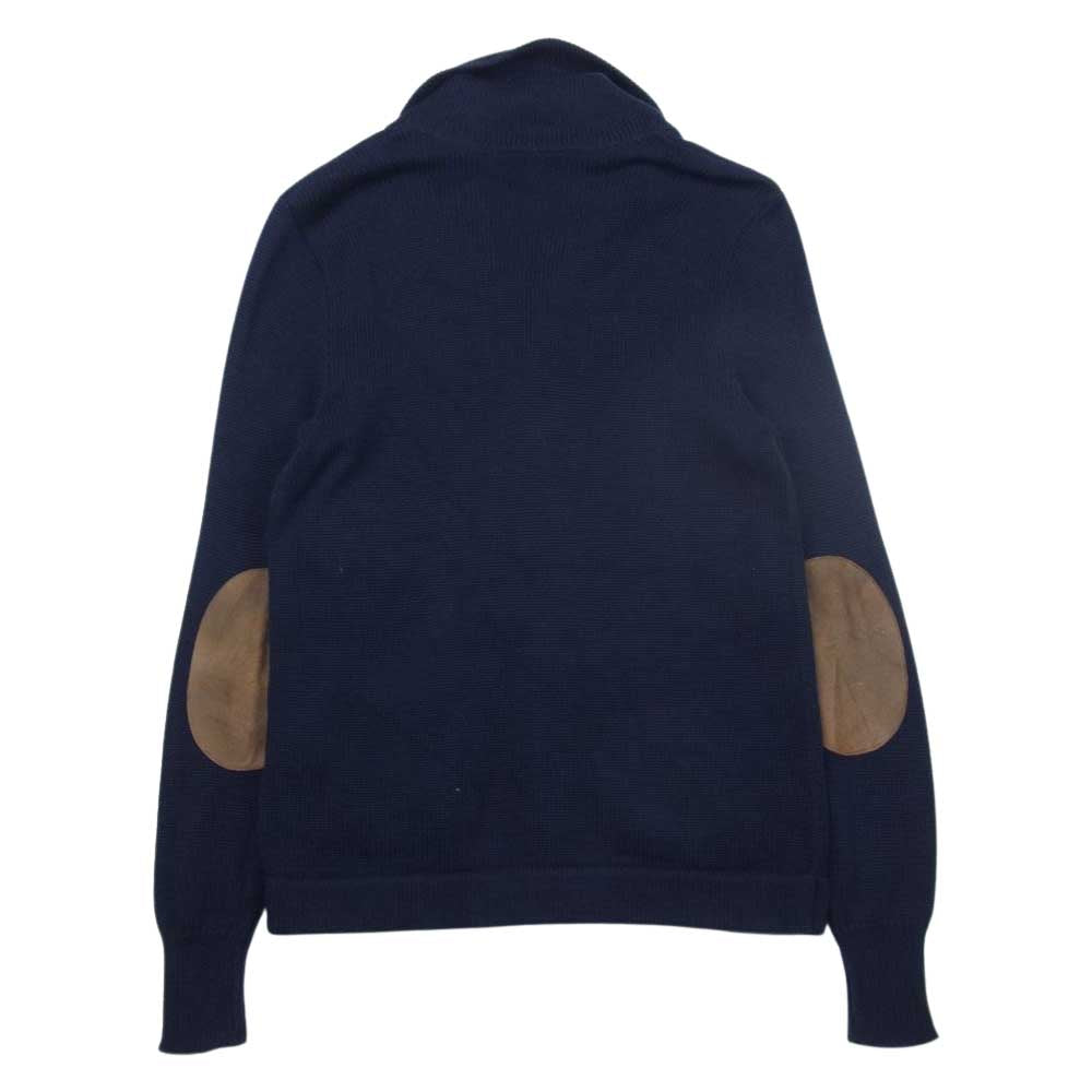 RALPH LAUREN ラルフローレン rugby ラグビー スカル ドクロ ショールカラー コットン ニット カーディガン ネイビー系 ネイビー系 XS【中古】