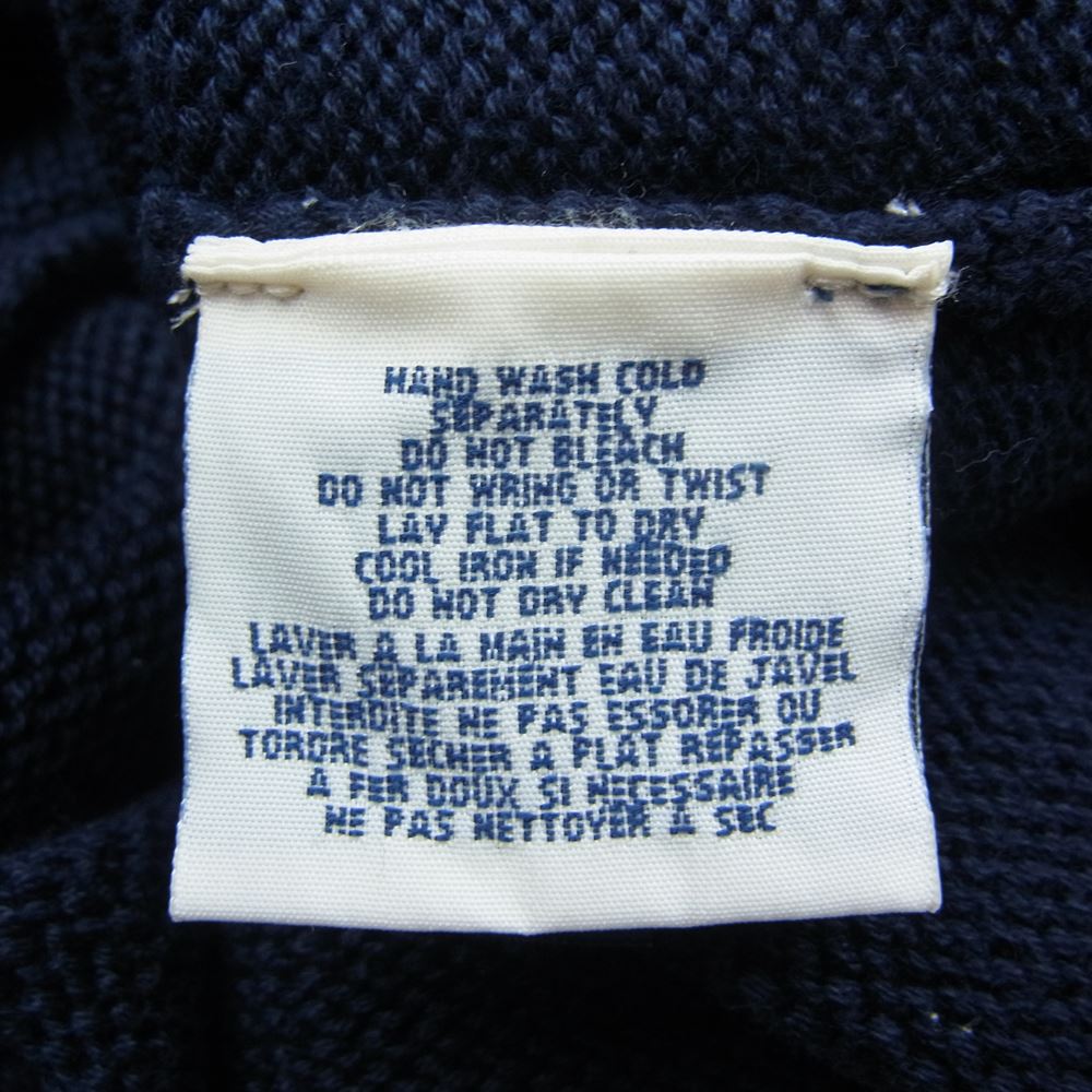 RALPH LAUREN ラルフローレン rugby ラグビー スカル ドクロ ショールカラー コットン ニット カーディガン ネイビー系 ネイビー系 XS【中古】