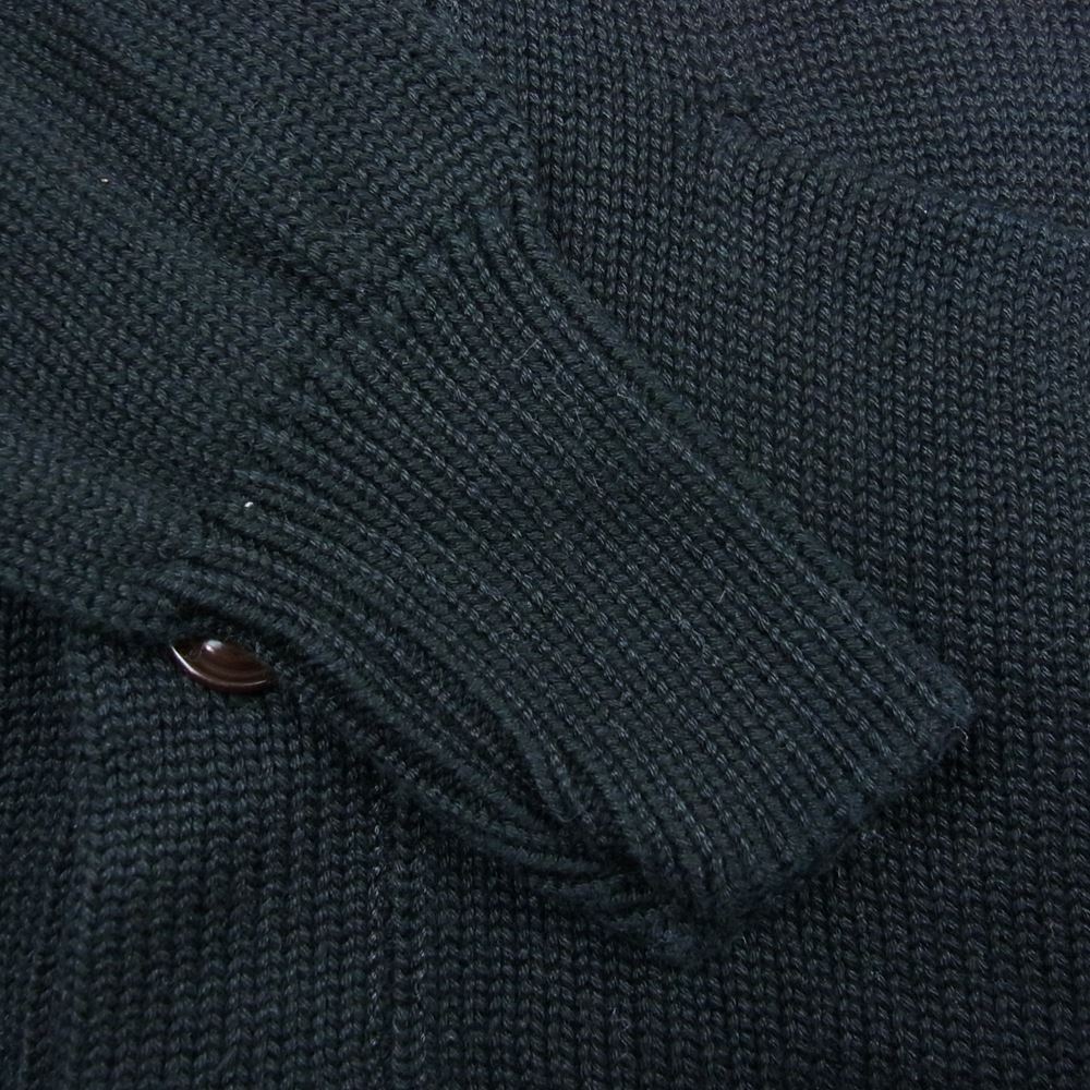 RALPH LAUREN ラルフローレン rugby ラグビー スカル ドクロ ショールカラー コットン ニット カーディガン ブラック系 ブラック系 XS【中古】