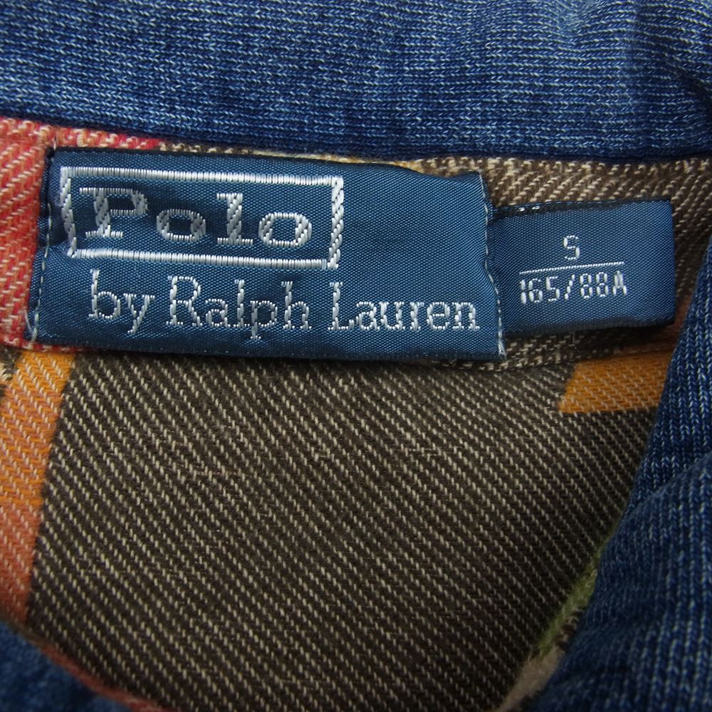 RALPH LAUREN ラルフローレン スウェット ウエスタン シャツ 裏地ネイティブ切替 インディゴブルー系 S【中古】