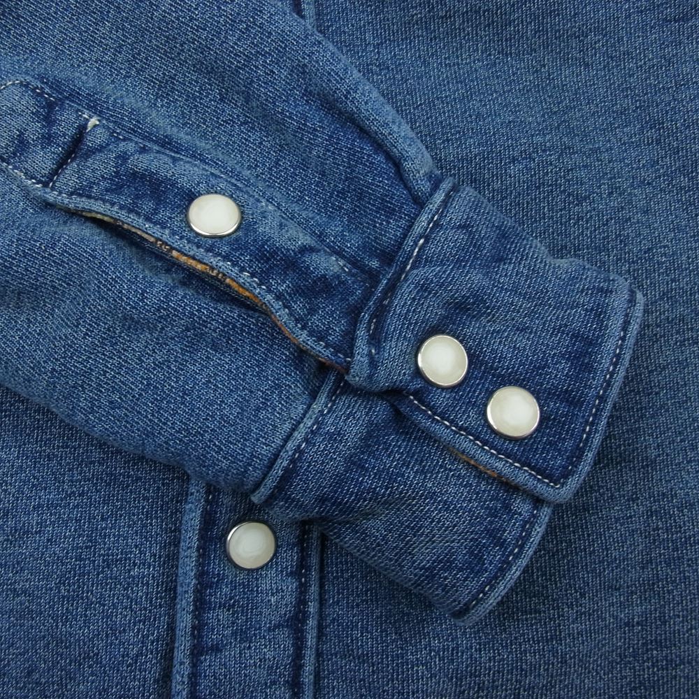 RALPH LAUREN ラルフローレン スウェット ウエスタン シャツ 裏地ネイティブ切替 インディゴブルー系 S【中古】