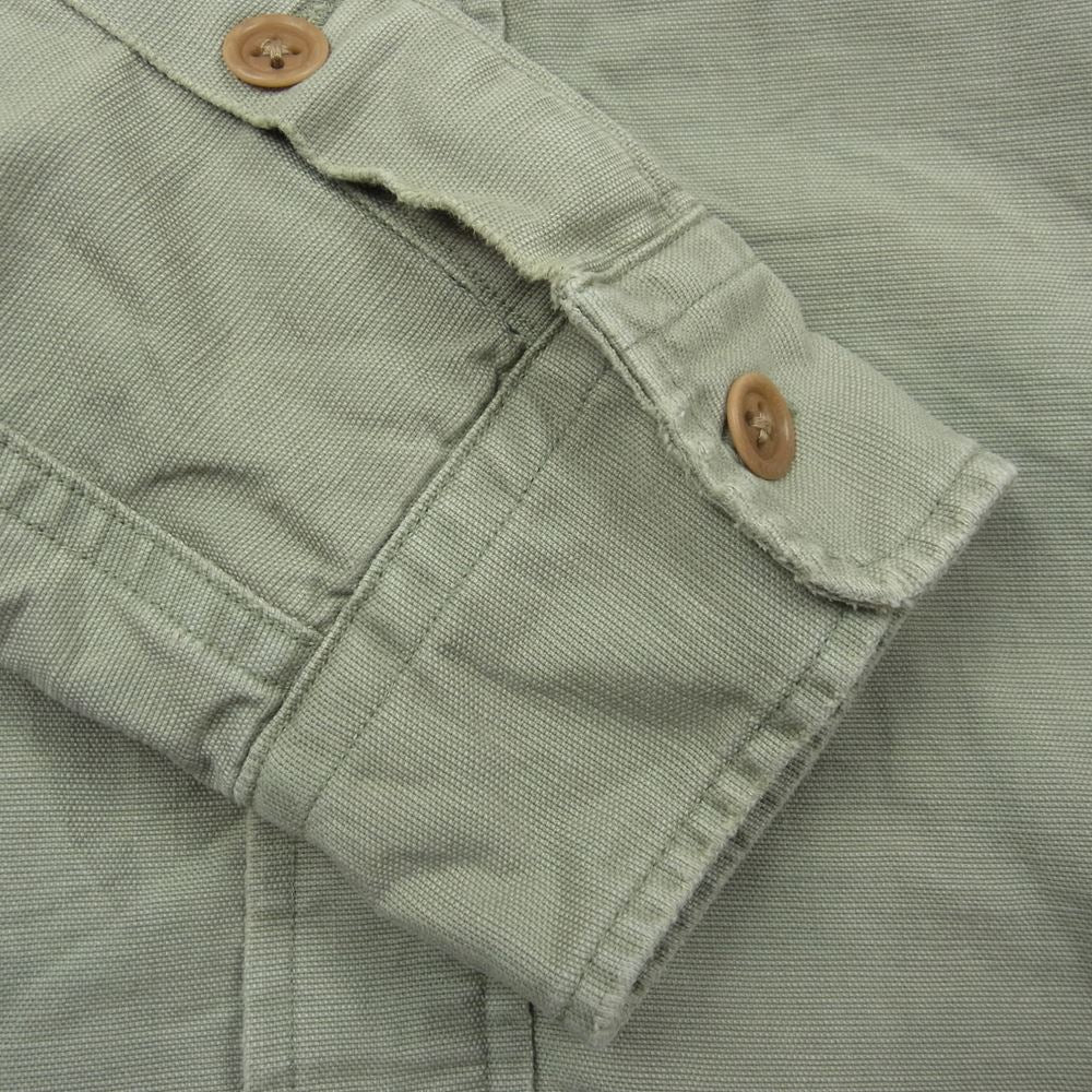 RALPH LAUREN ラルフローレン キャンプシャツ ミリタリーシャツ 裏地ネイティブ柄 コットンブランケット カーキ系 S【中古】