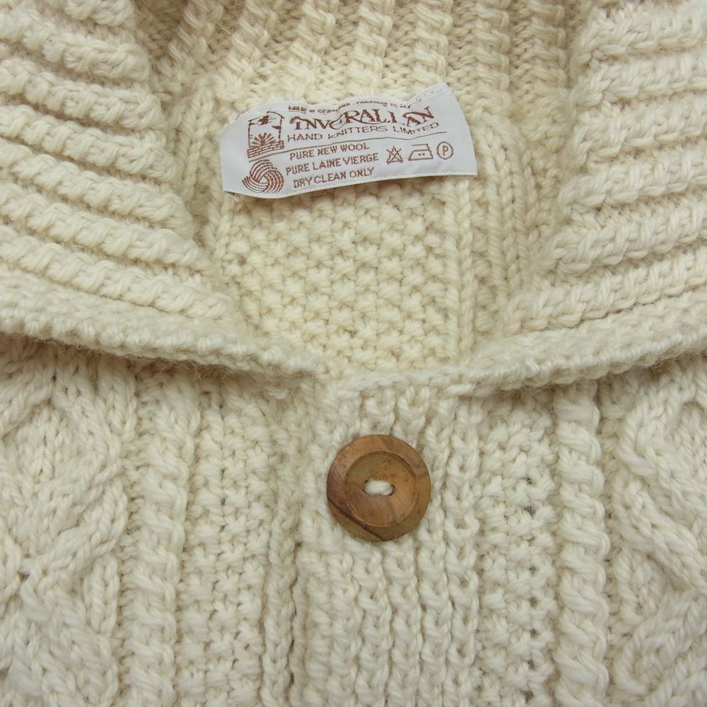 INVERALLAN インバーアラン 3A LUMBER 茶タグ カーディガン ウール  ニット  ホワイト系【中古】