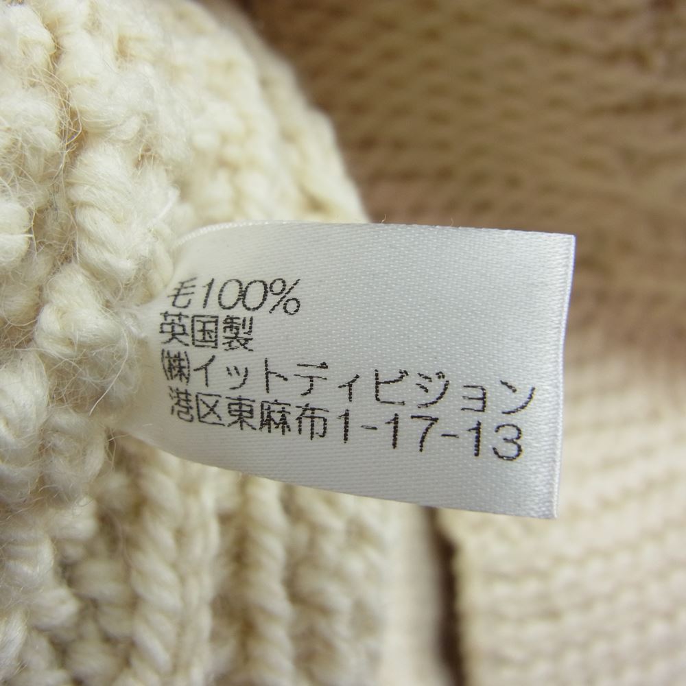 INVERALLAN インバーアラン 3A LUMBER 茶タグ カーディガン ウール  ニット  ホワイト系【中古】