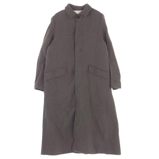 Paul Harnden ポールハーデン Long Mac Coat Wool/Linen ウールリネン ロング マックコート オリーブ系 L L【新古品】【未使用】【中古】