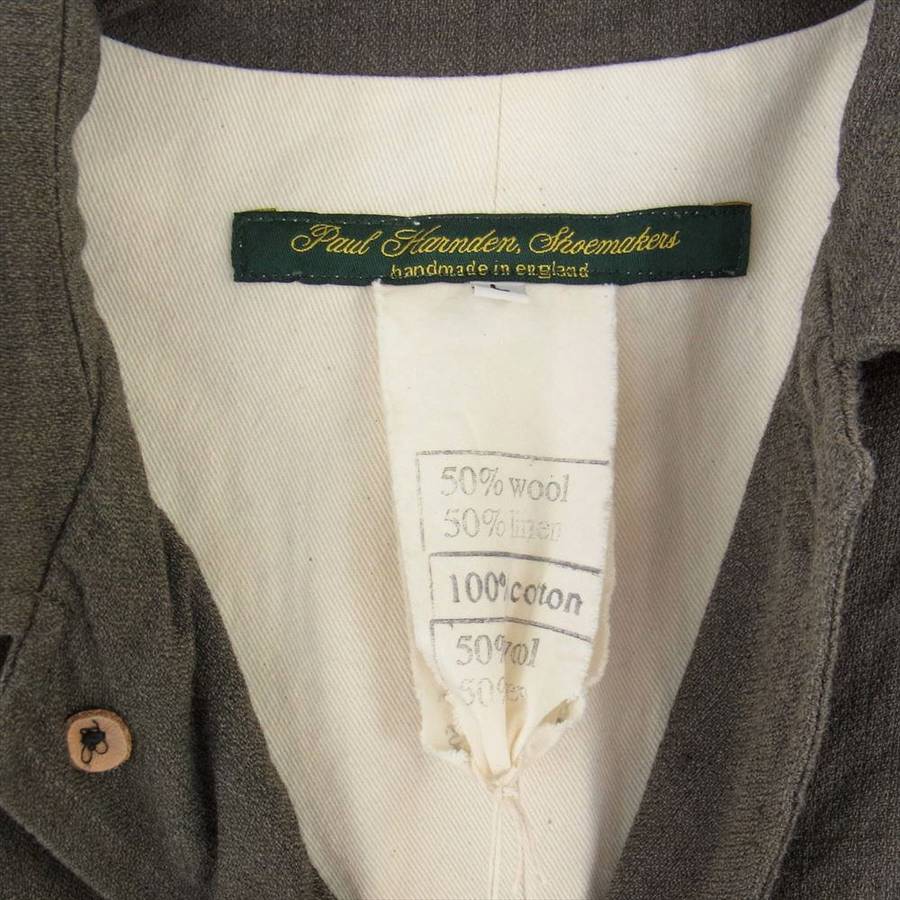Paul Harnden ポールハーデン Long Mac Coat Wool/Linen ウールリネン ロング マックコート オリーブ系 L L【新古品】【未使用】【中古】
