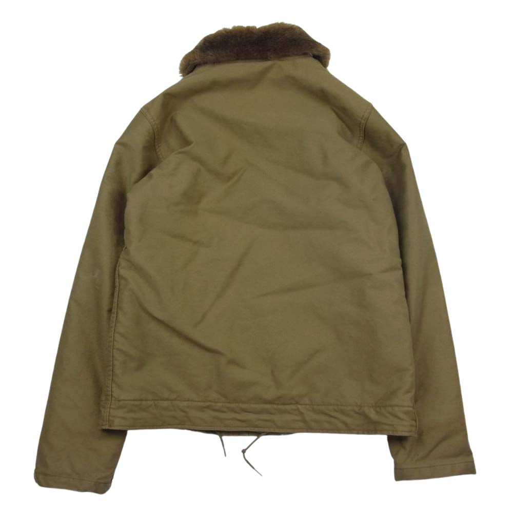 ALPHA アルファ 20521-414 N-1 裏ボア ステンシル デッキ ジャケット ライトブラウン系 M【中古】