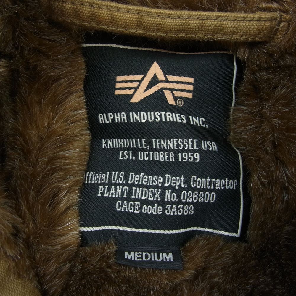 ALPHA アルファ 20521-414 N-1 裏ボア ステンシル デッキ ジャケット ライトブラウン系 M【中古】
