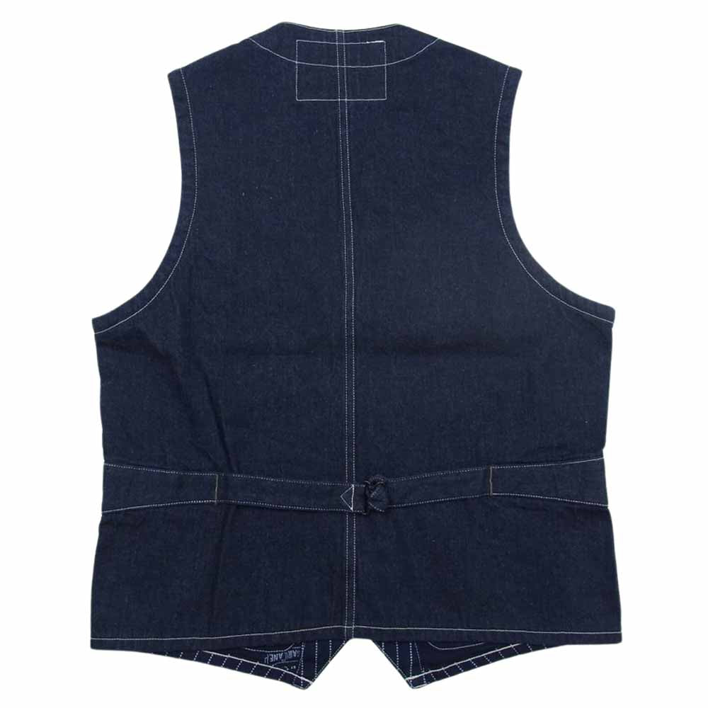 SUGAR CANE シュガーケーン SC12654 ウォバッシュ ストライプ ワーク ベスト インディゴブルー系 36【美品】【中古】