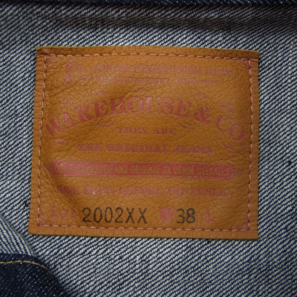 WAREHOUSE ウエアハウス 2002XX 2ndタイプ デニム ジャケット Gジャン インディゴブルー系 38【美品】【中古】