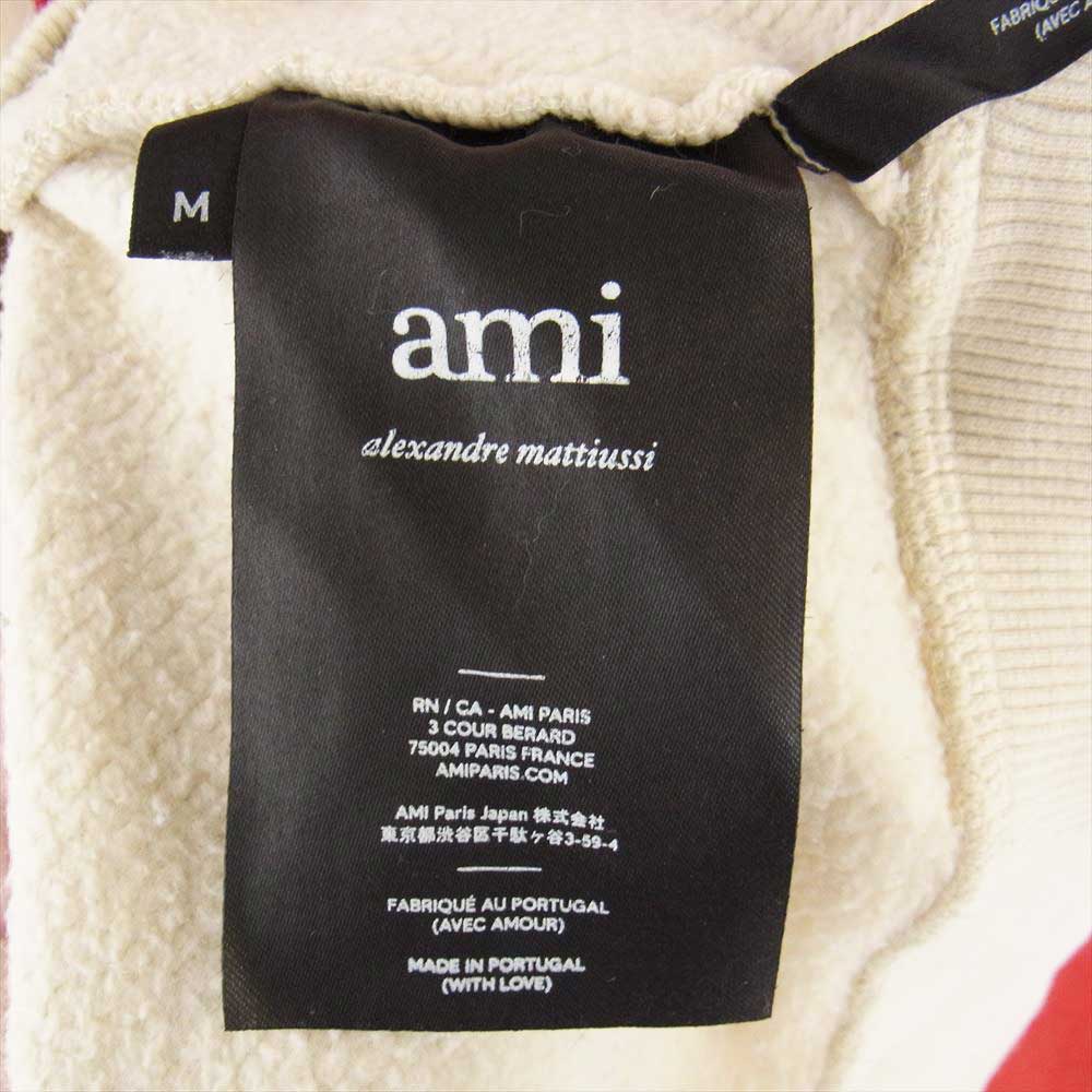 アミ パリ E19J081.710 Ami Paris Hoodie ロゴ 刺繍 フーディ パーカー レッド系 M【中古】