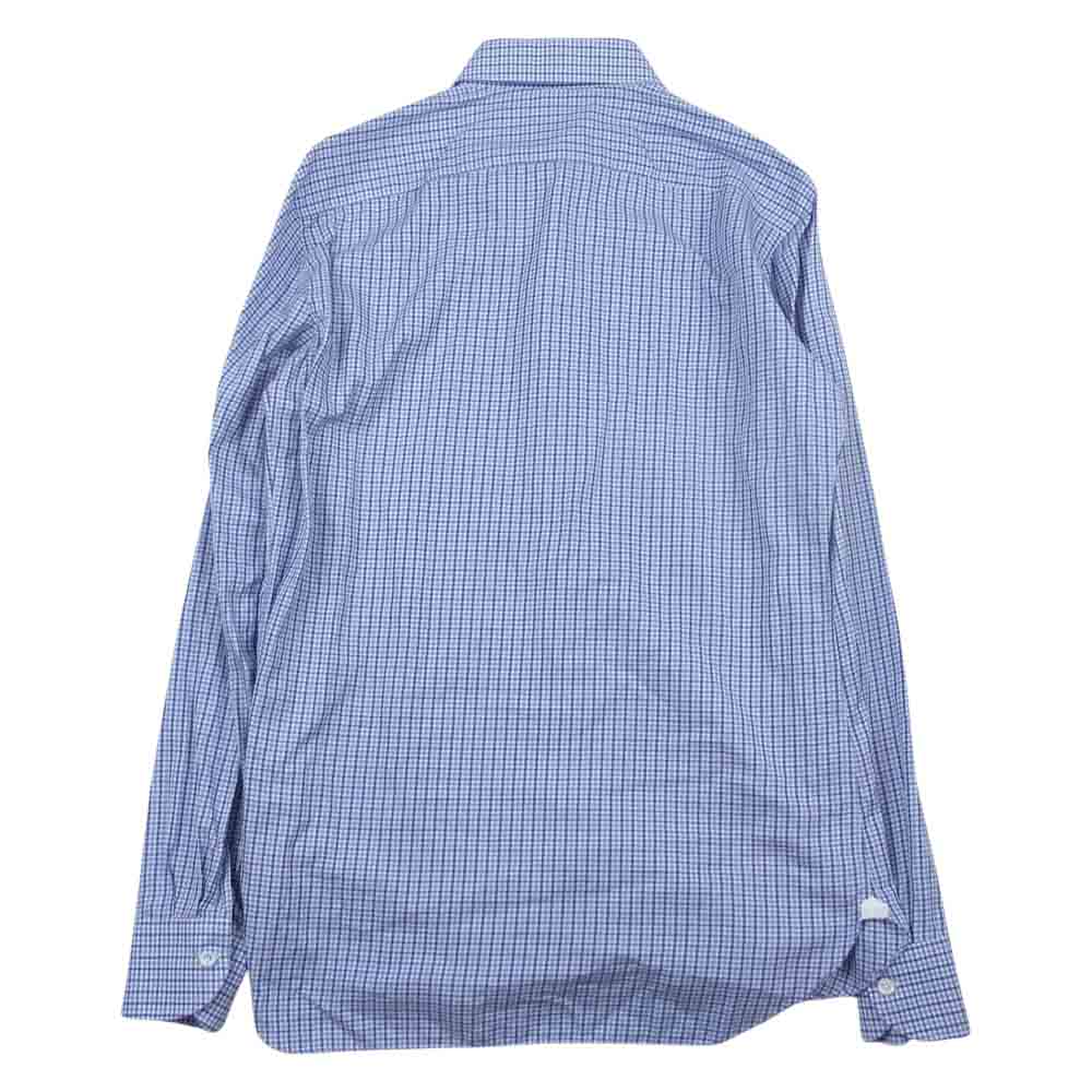 ルイジボレッリ 長袖 チェック シャツ ブルー系 15/38【中古】