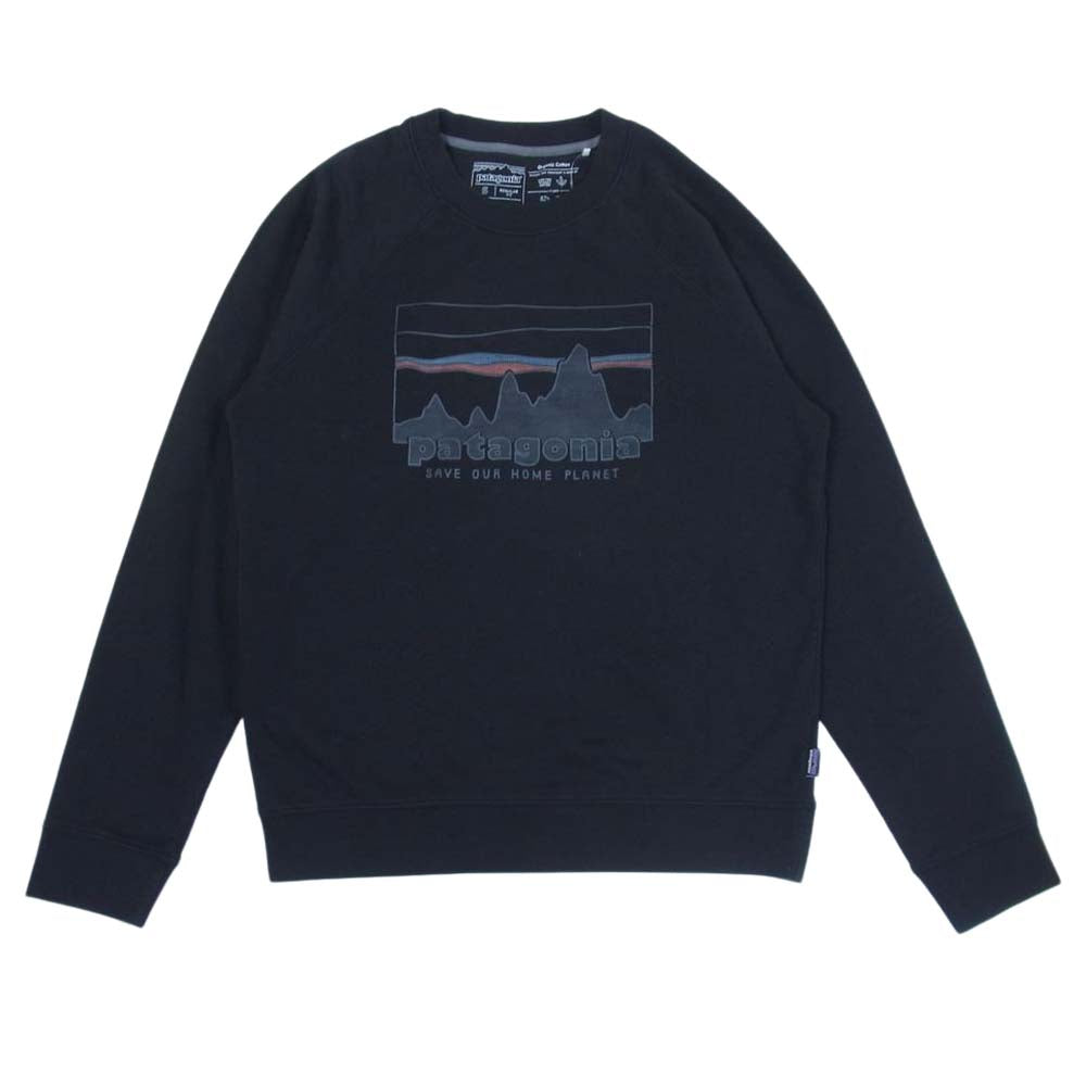 patagonia パタゴニア STY 39650 73スカイライン オーガニック クルー ネック スウェット シャツ ブラック系 S【中古】