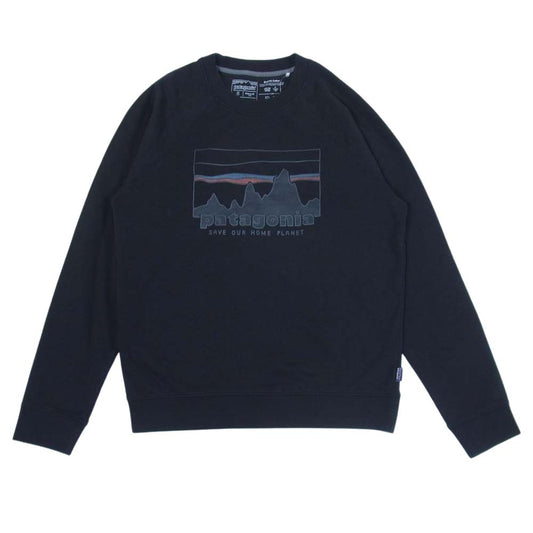 patagonia パタゴニア STY 39650 73スカイライン オーガニック クルー ネック スウェット シャツ ブラック系 S【中古】
