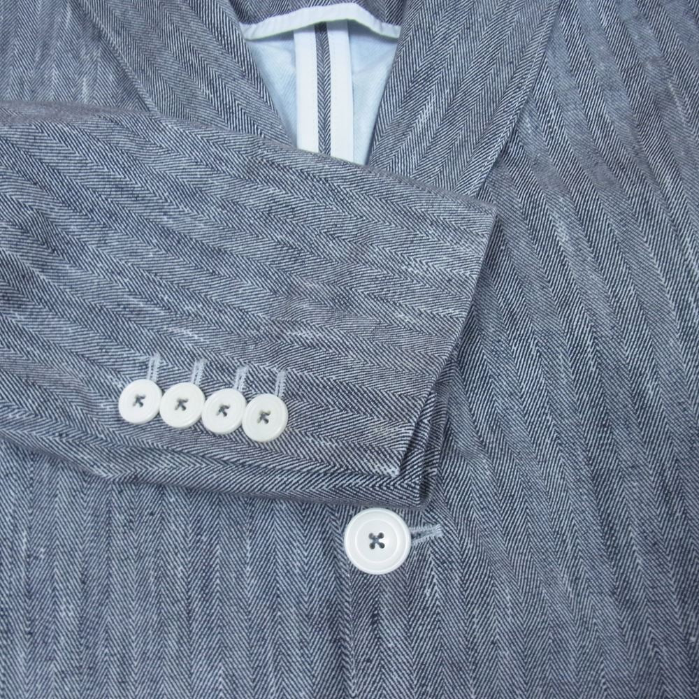 チルコロ 1901 CN3485 ヘリンボーン柄 2B ジャケット ジャージ ストレッチ コットン ブラック系 48【中古】