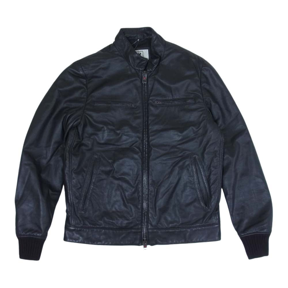 キーレッド lambskin レザー ジャケット ブラック系 48【中古】