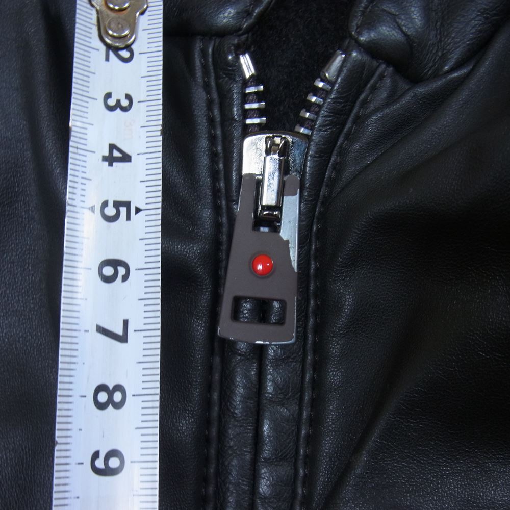 キーレッド lambskin レザー ジャケット ブラック系 48【中古】