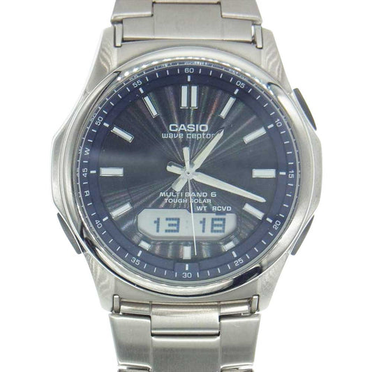 CASIO カシオ WVA-M630 マルチバンド6 タフソーラー アナデジ シルバー系【中古】