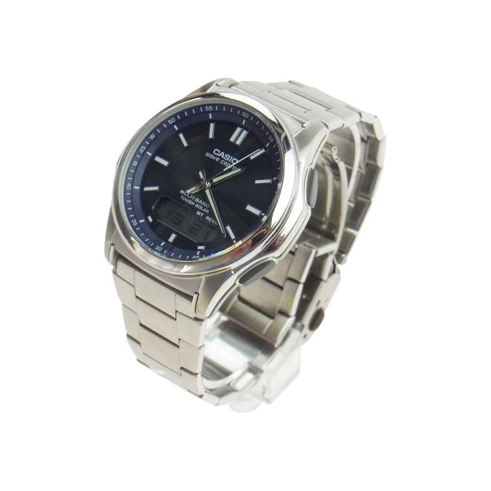 CASIO カシオ WVA-M630 マルチバンド6 タフソーラー アナデジ シルバー系【中古】