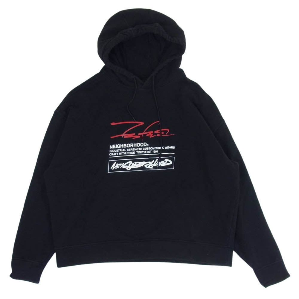 NEIGHBORHOOD ネイバーフッド 21AW 212UWFTN-CSM01 FL / C-HOODEDFutura Laboratories フューチュラ グラフィック プルオーバー スウェット パーカー ブラック系 XL【中古】