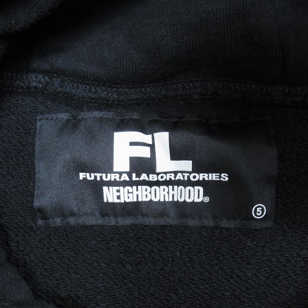 NEIGHBORHOOD ネイバーフッド 21AW 212UWFTN-CSM01 FL / C-HOODEDFutura Laboratories フューチュラ グラフィック プルオーバー スウェット パーカー ブラック系 XL【中古】