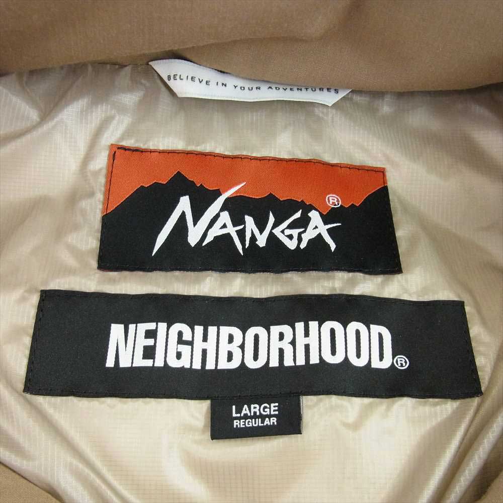 NEIGHBORHOOD ネイバーフッド 222NNNNN-JKM01 NANGA TAKIBI DOWN JK PE ナンガ タキビ ダウン ジャケット フーディ ライトブラウン系 L【新古品】【未使用】【中古】