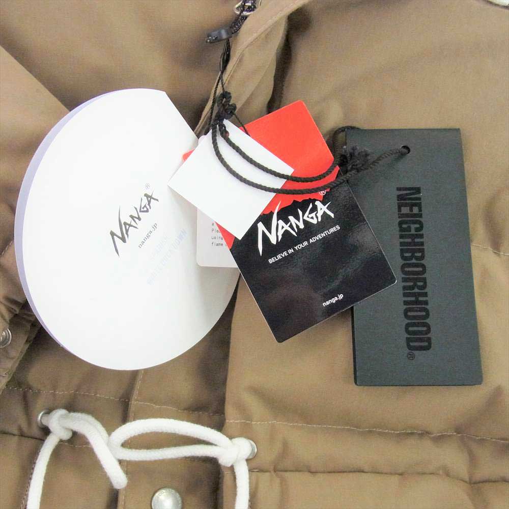 NEIGHBORHOOD ネイバーフッド 222NNNNN-JKM01 NANGA TAKIBI DOWN JK PE ナンガ タキビ ダウン ジャケット フーディ ライトブラウン系 L【新古品】【未使用】【中古】