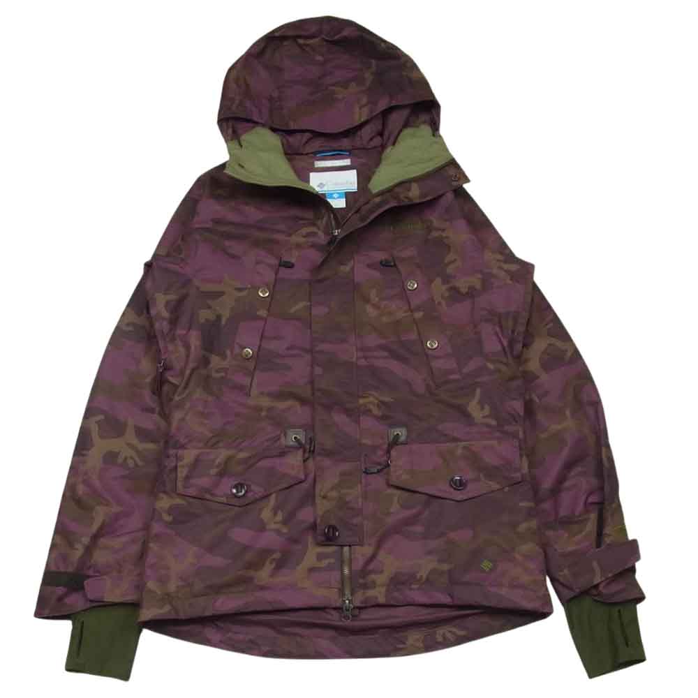 Columbia コロンビア 213 PM3060 OMNI-TECH 迷彩 カモフラ スノボ スノーボード ウエア ジャケット パープル系 カーキ系 XS【中古】