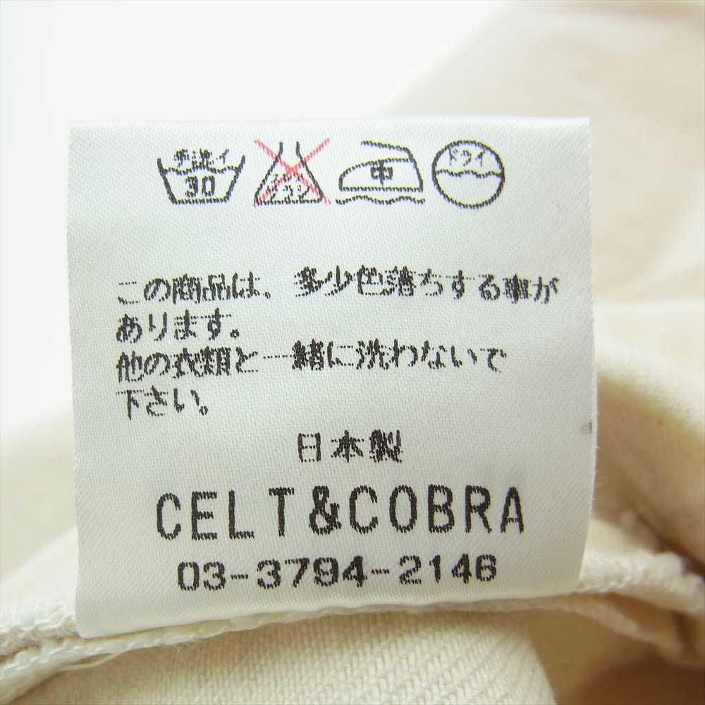 Celt&Cobra ケルト&コブラ J-3 ストレート ネップ レザー ホワイト デニム パンツ オフホワイト系 W30 L34【中古】