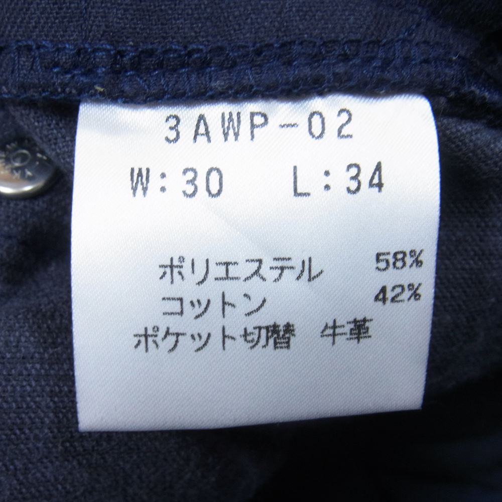 Celt&Cobra ケルト&コブラ 3AWP-02 ボタンフライ レザー コーデュロイ パンツ ネイビー ネイビー系 W30, L34【中古】