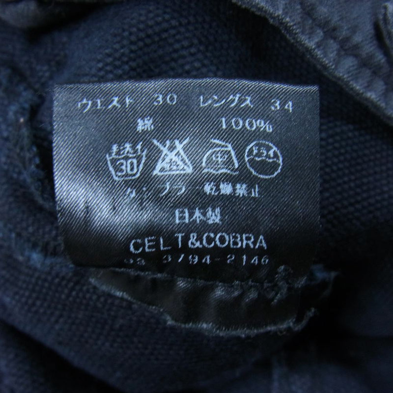 Celt&Cobra ケルト&コブラ 4SP-02B  コットン ブーツカット ブッシュ パンツ ブラック ネイビー系 W30 L34【中古】
