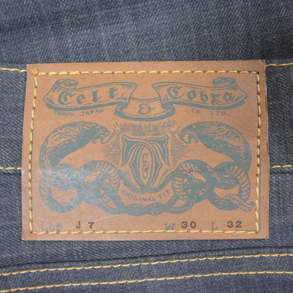 Celt&Cobra ケルト&コブラ J-7 ボタン フライ ストレート ブラック デニム パンツ 【中古】