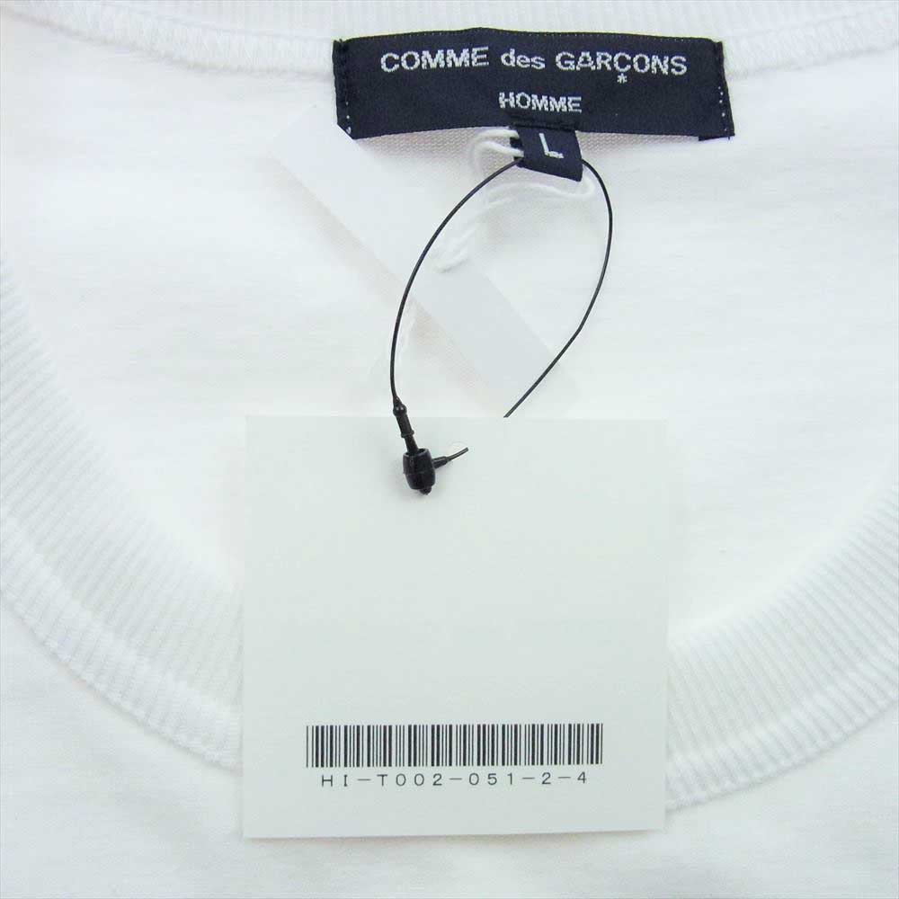 COMME des GARCONS HOMME コムデギャルソンオム AD2021 HI-T002 綿度詰天竺 半袖 Tシャツ 迷彩 ホワイト系 L【新古品】【未使用】【中古】