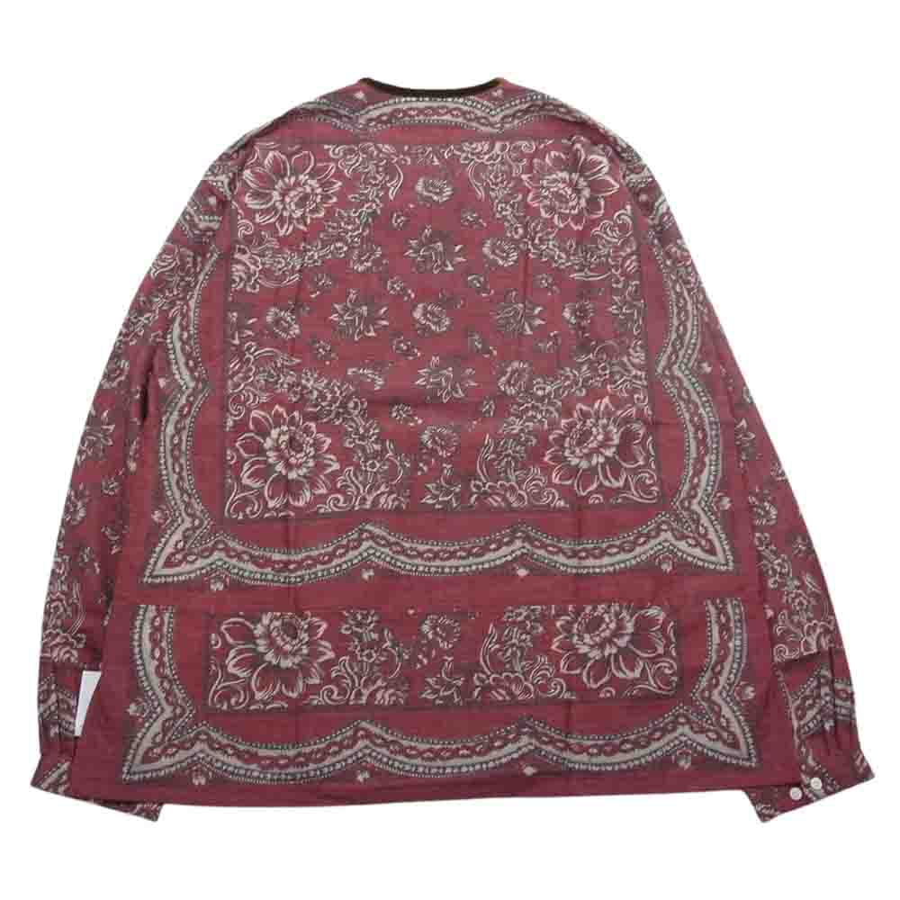 VISVIM ビズビム 22SS 0122105011013 ICT限定 TUNIC P.O. WILDFLOWER P.W. チュニック 花柄 長袖 シャツ レッド系 4【極上美品】【中古】