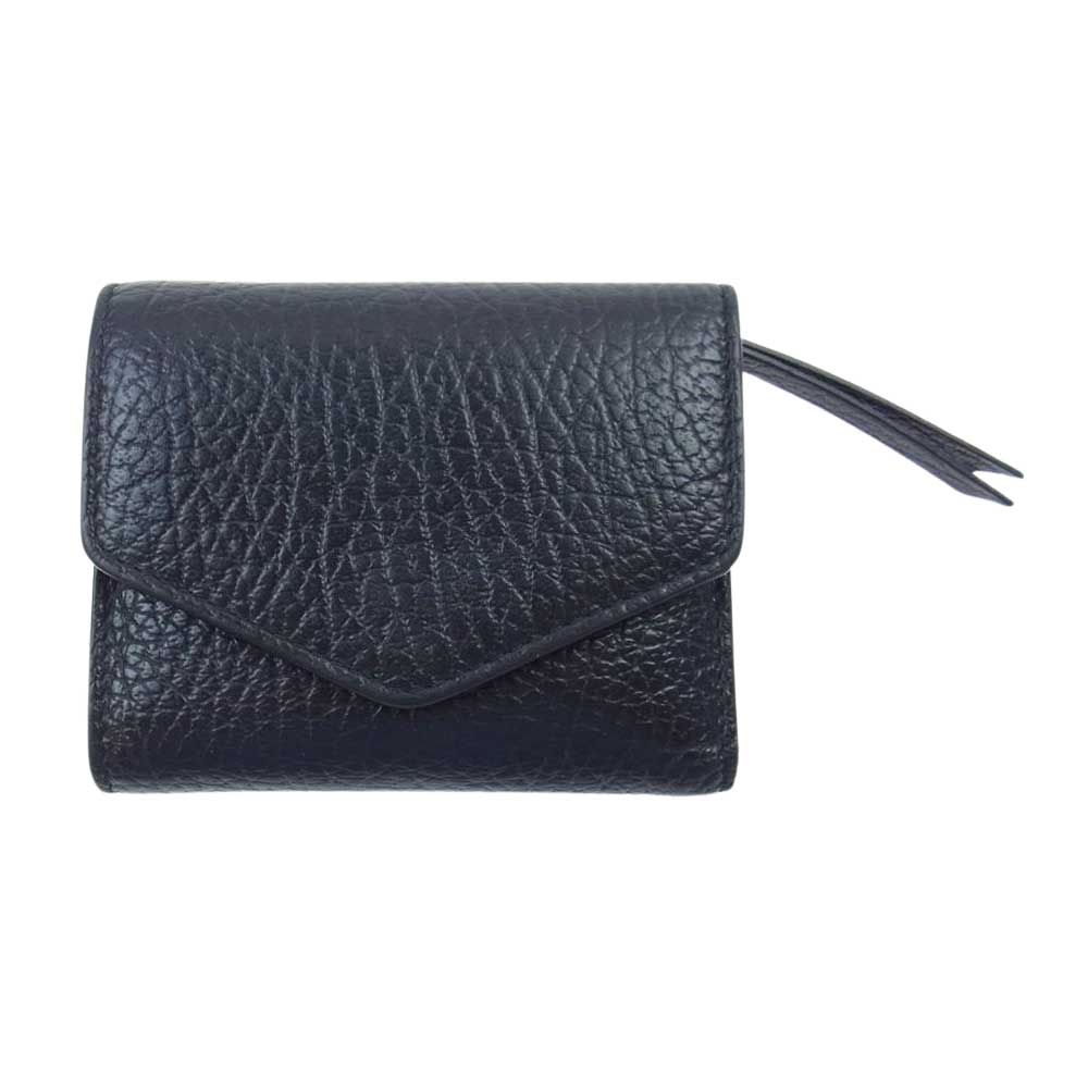 MAISON MARGIELA メゾンマルジェラ S56UI0136 P0399 レザー ミニ ウォレット 3つ折り 財布 ブラック系【中古】