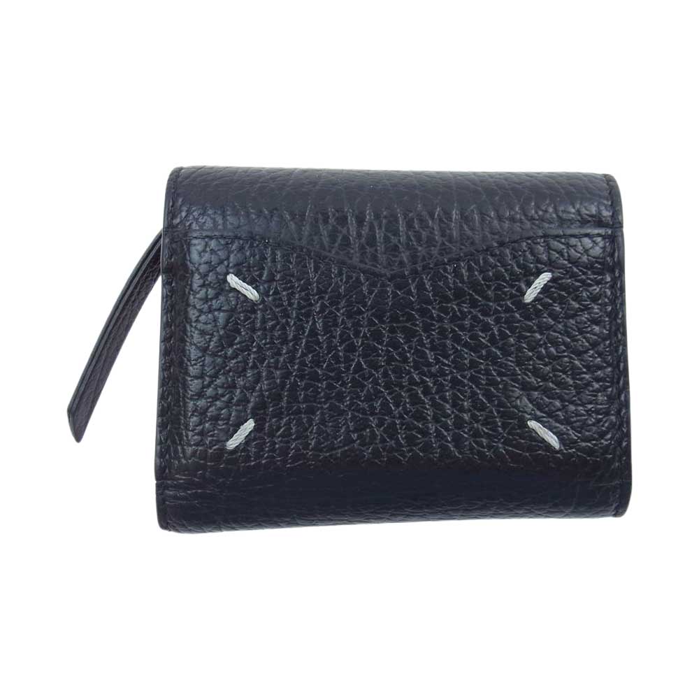 MAISON MARGIELA メゾンマルジェラ S56UI0136 P0399 レザー ミニ ウォレット 3つ折り 財布 ブラック系【中古】