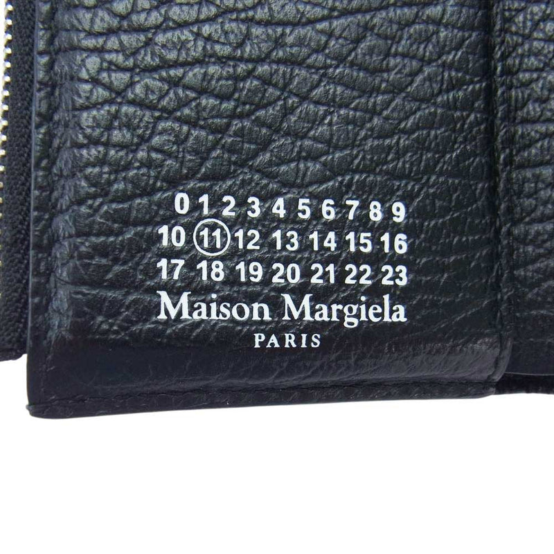 MAISON MARGIELA メゾンマルジェラ S56UI0136 P0399 レザー ミニ ウォレット 3つ折り 財布 ブラック系【中古】
