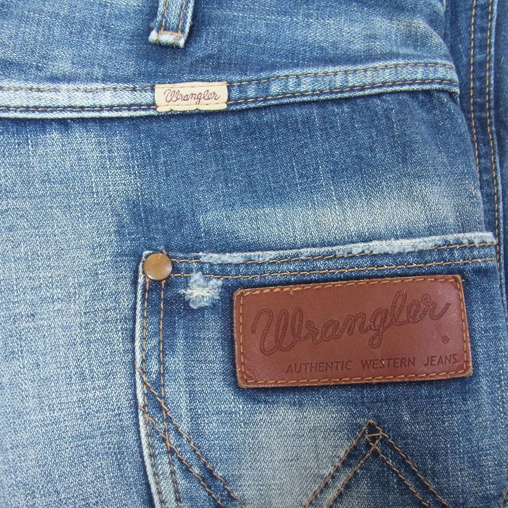 AKM エイケイエム × Wrangler ラングラー S1061 ダメージ加工 デニム パンツ ブルー系 M【中古】
