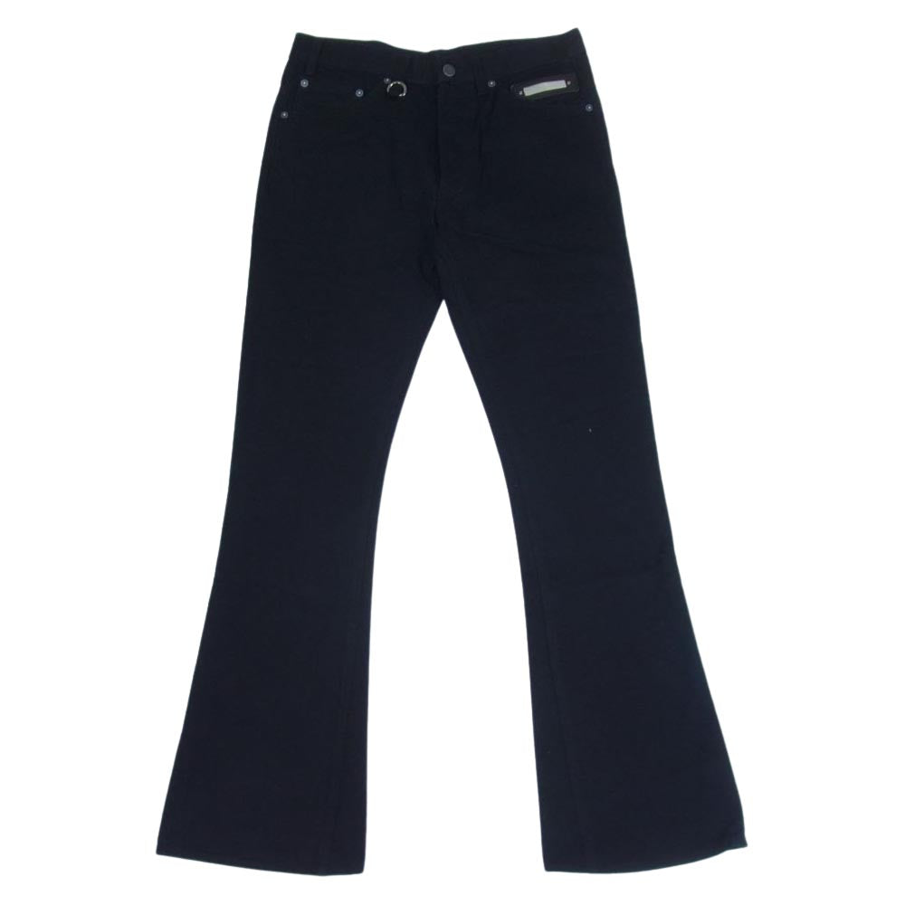 BACKBONE バックボーン 10FWDPL THE BASIS ザ ベイシス ボタンフライ デニム フレア パンツ ブラック ブラック系 S【中古】