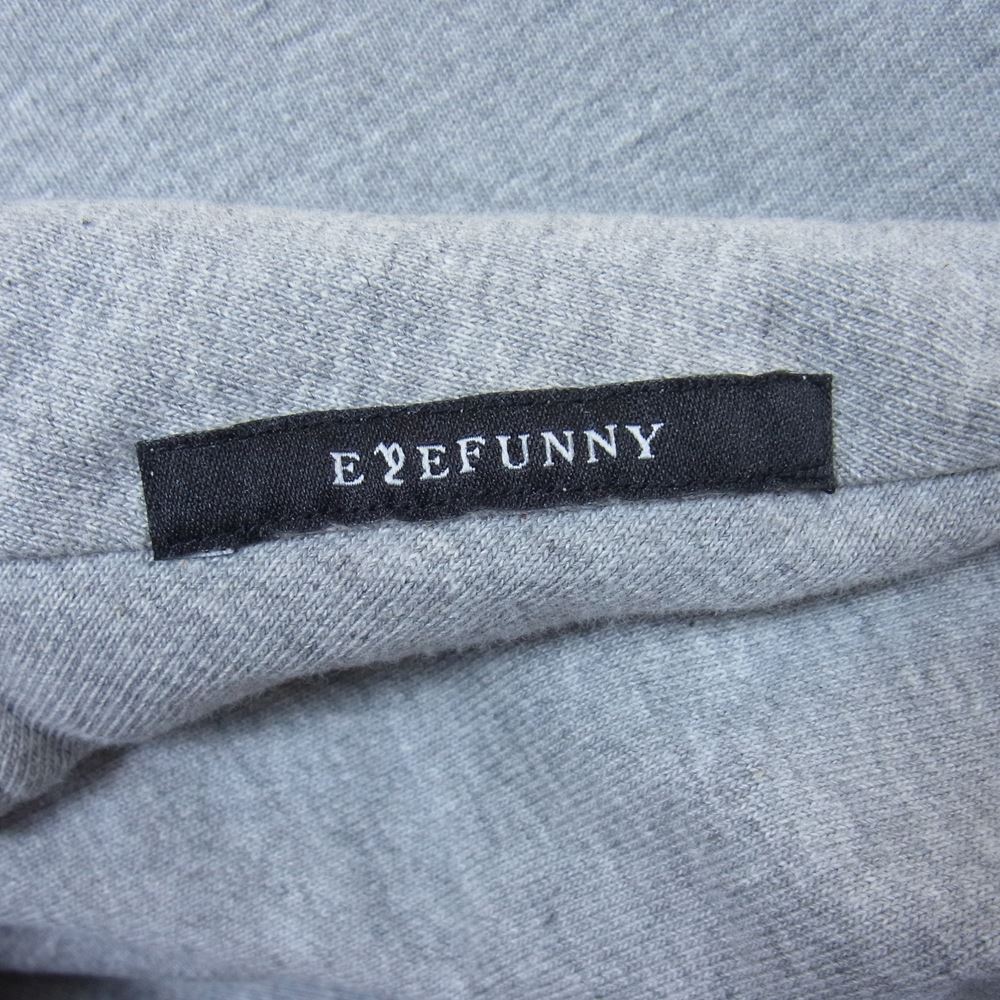 EYEFUNNY アイファニー 日本製 シルバー925 ファスナー カットオフ スウェット パンツ グレー系 S【中古】