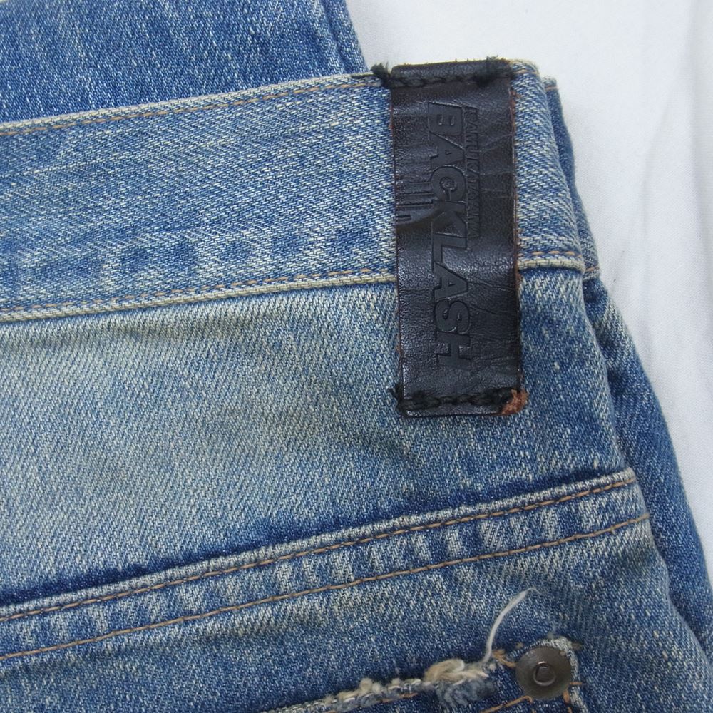 ISAMUKATAYAMA BACKLASH イサムカタヤマバックラッシュ 1133-02 13.5oz  ヴィンテージ加工 ストレート デニム パンツ  ライトブルー系 S【中古】