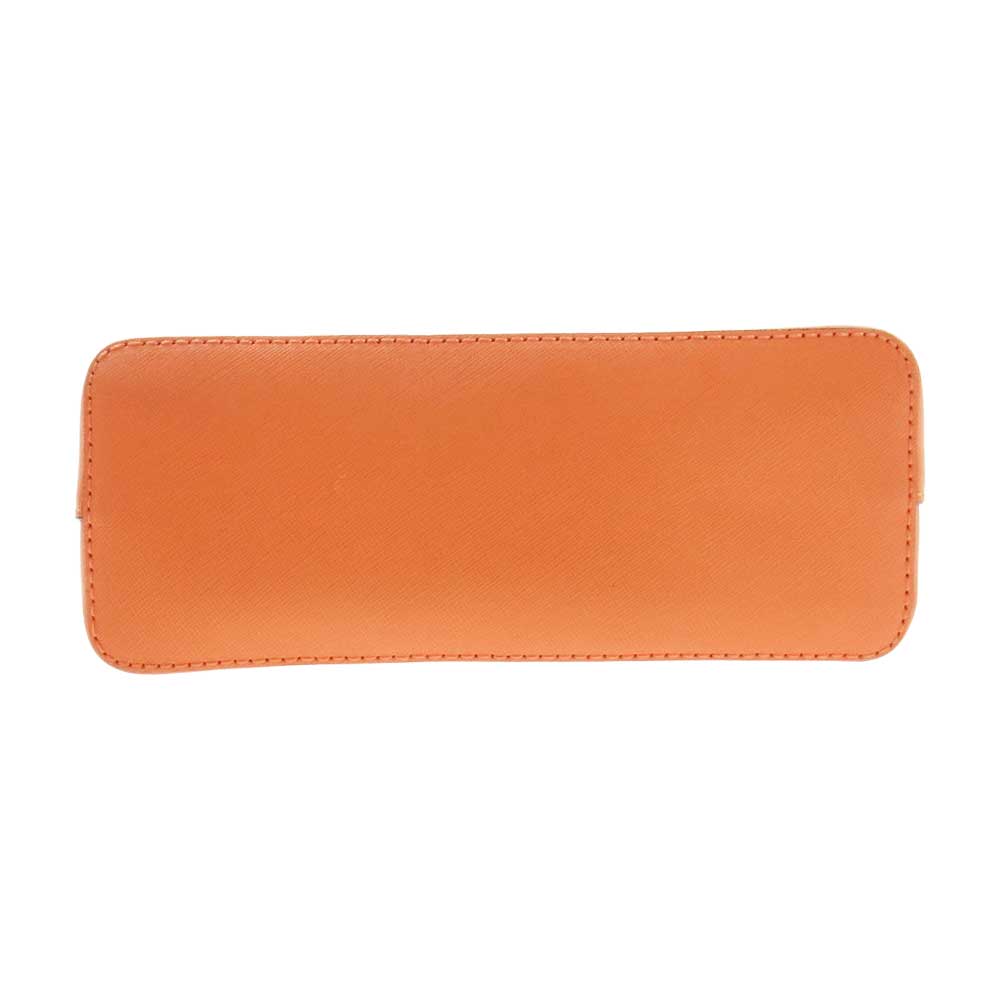 Michael Kors マイケルコース シンディー レザー ラージ ドーム クロスボディー ショルダーバッグ オレンジ系【中古】
