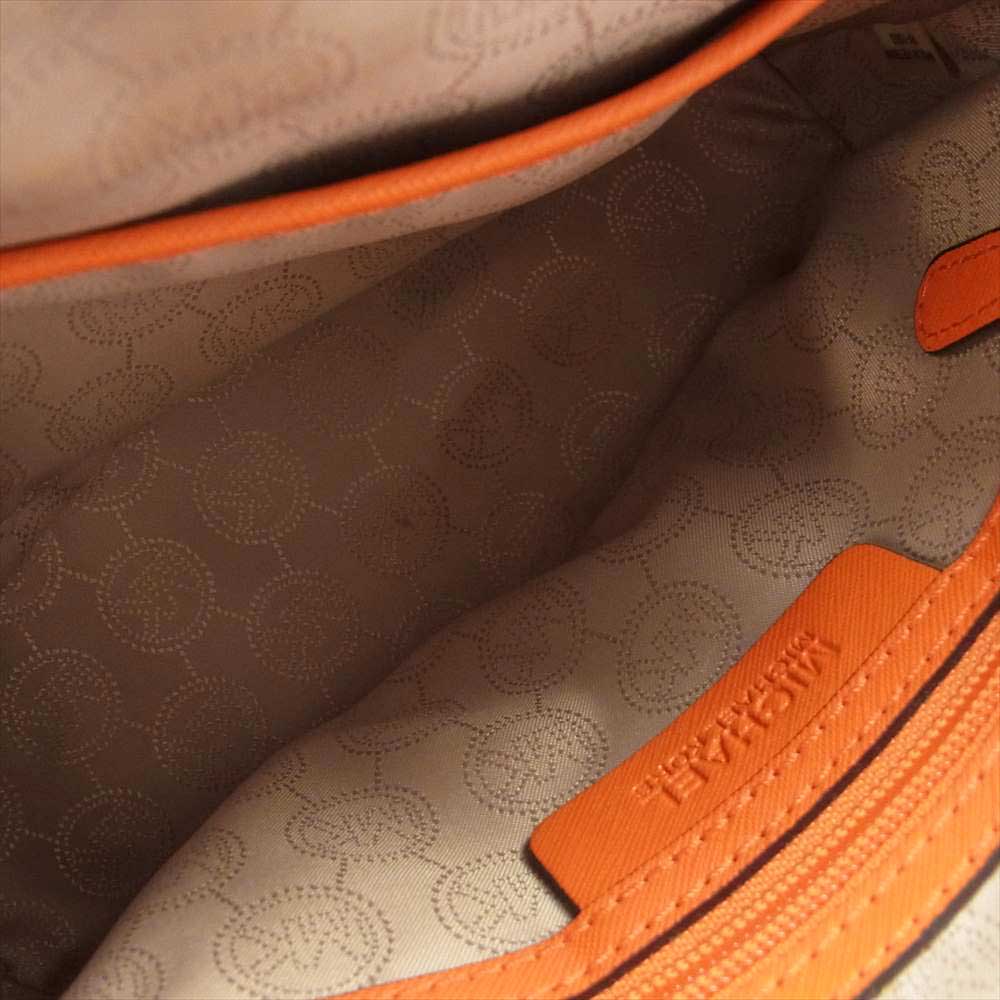 Michael Kors マイケルコース シンディー レザー ラージ ドーム クロスボディー ショルダーバッグ オレンジ系【中古】