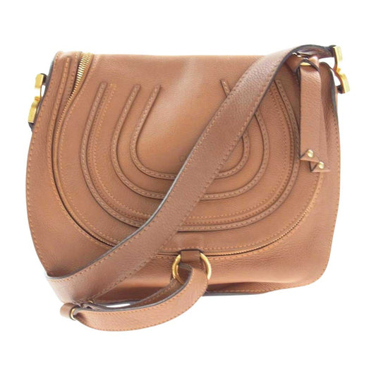 Chloe クロエ マーシー レザー ショルダー バッグ ブラウン系【中古】
