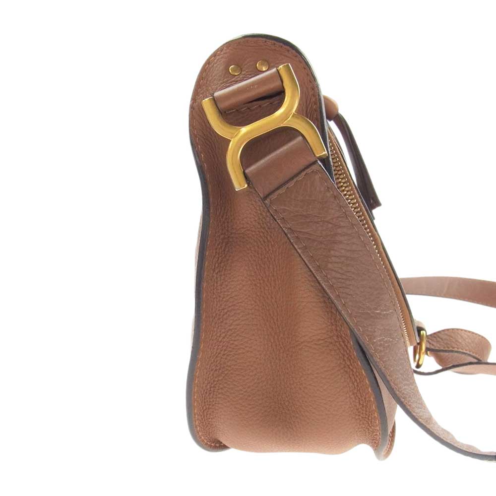 Chloe クロエ マーシー レザー ショルダー バッグ ブラウン系【中古】